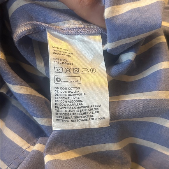 Blue and White Striped Long Sleeve Shirt - Picture 5 of 5